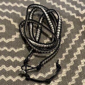 Black and Silver Beaded Wrap Bracelet